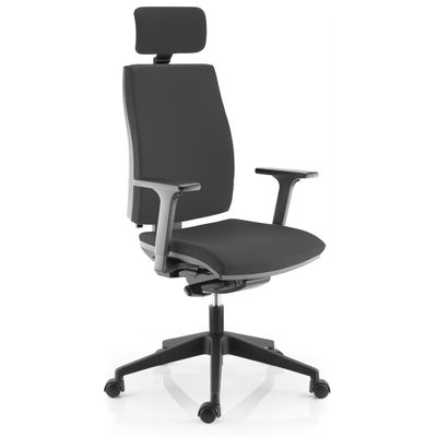 Fauteuil de bureau NOVA - accoudoirs 3D - têtière intégrée - dossier en tissu - noir