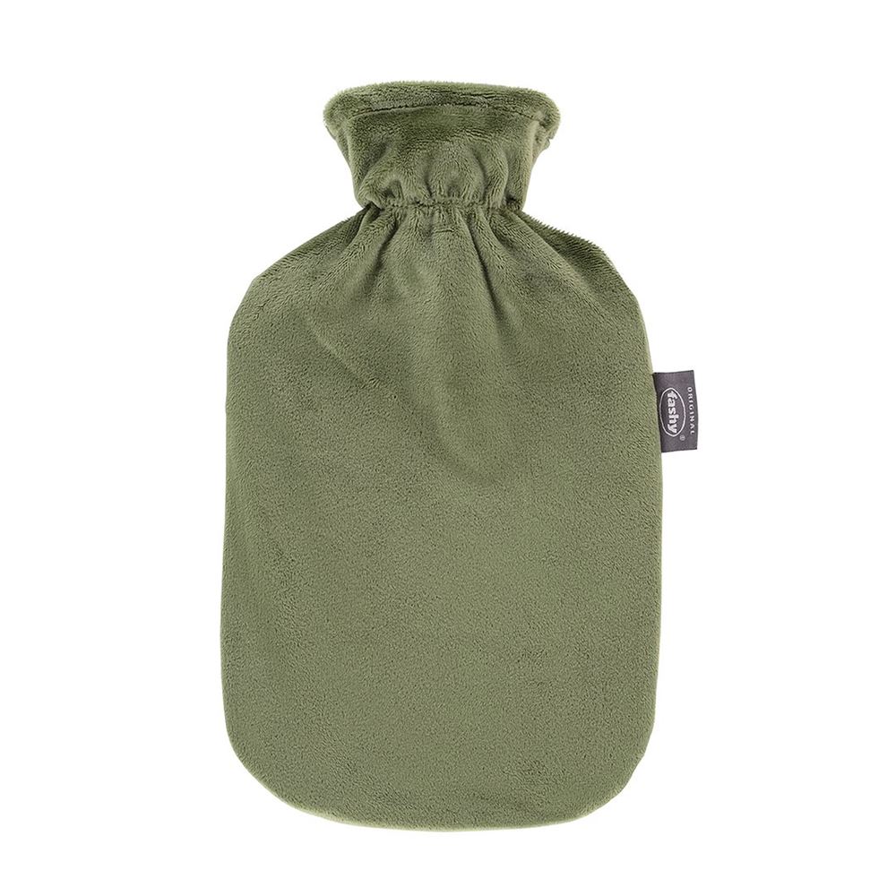 fashy Wärmflasche<br>1 Stück, 2l, Flauschbezug grün Thermoplastik