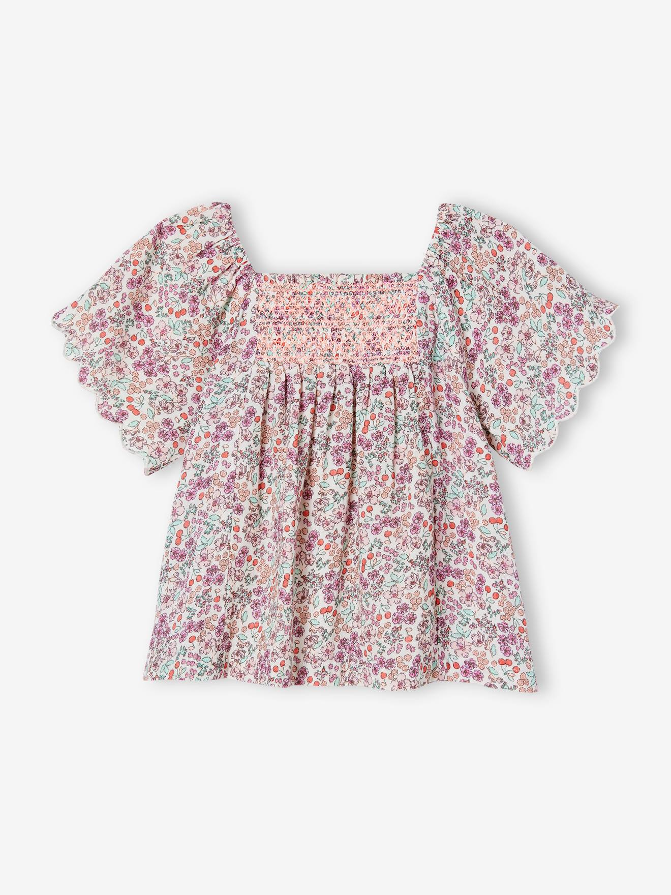 Conjunto de blusa e shorts off-white para meninas