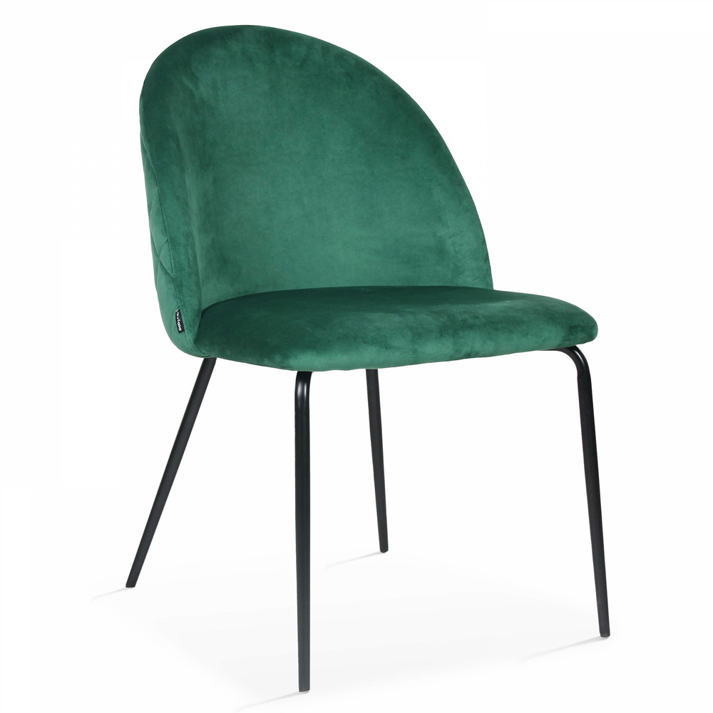 Lot de 4 chaises en velours vert foncé