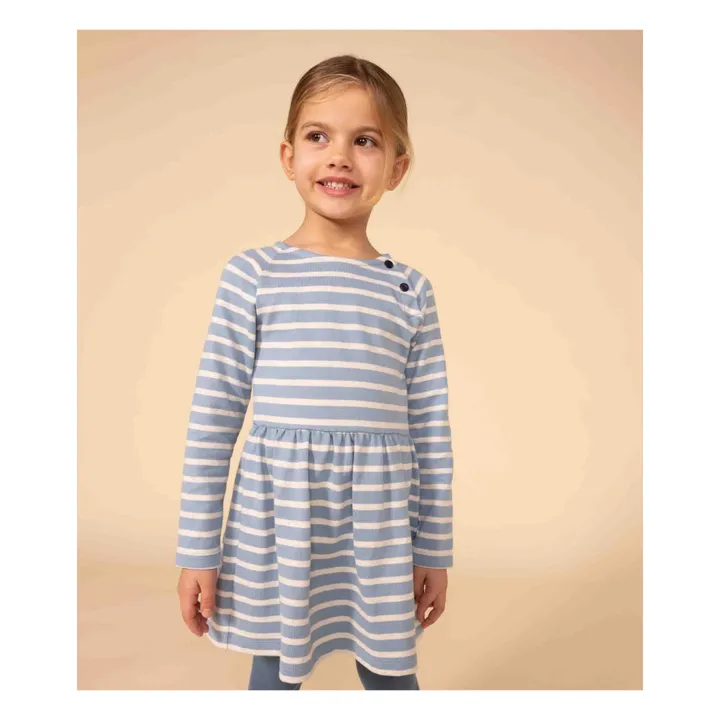 Petit Bateau Robe Jersey Rayée | Bleu