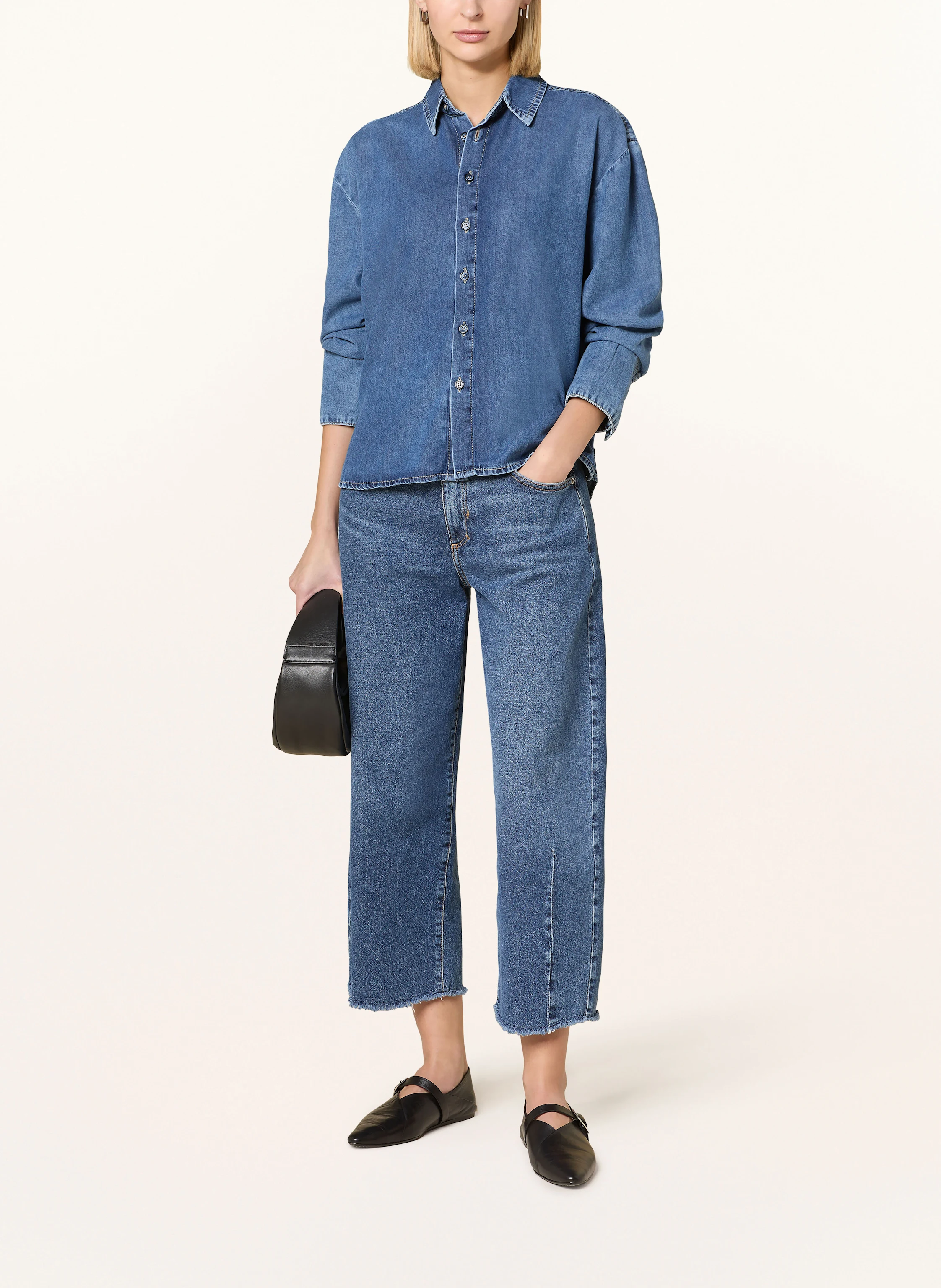 MAC Hemdbluse in Jeansoptik