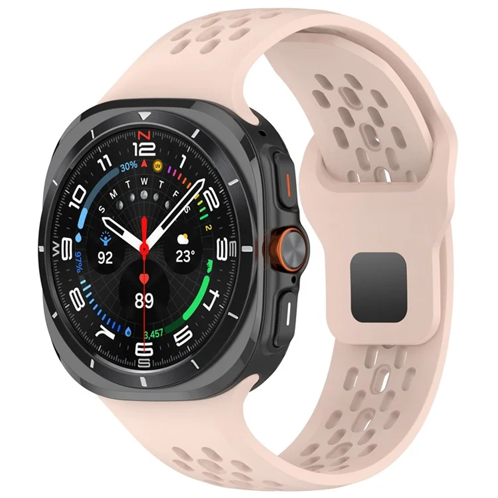 Samsung Galaxy Watch Ultra (47mm) Atmungsaktives Silikon Sport Armband (Gelenkumfang: 170-220mm) - Rosa