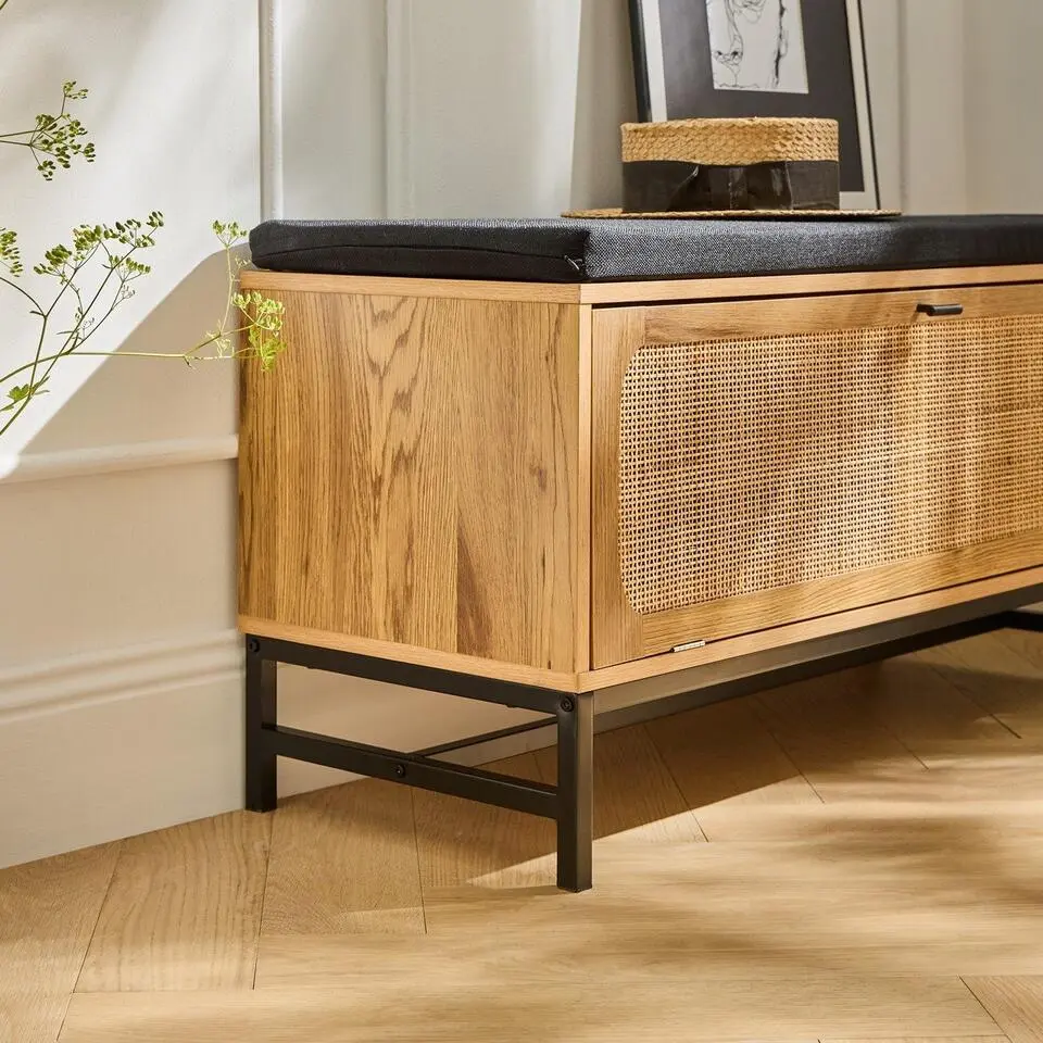 CALICOSY - Schoenenbank JAYA - Licht hout - 47x100x38 cm