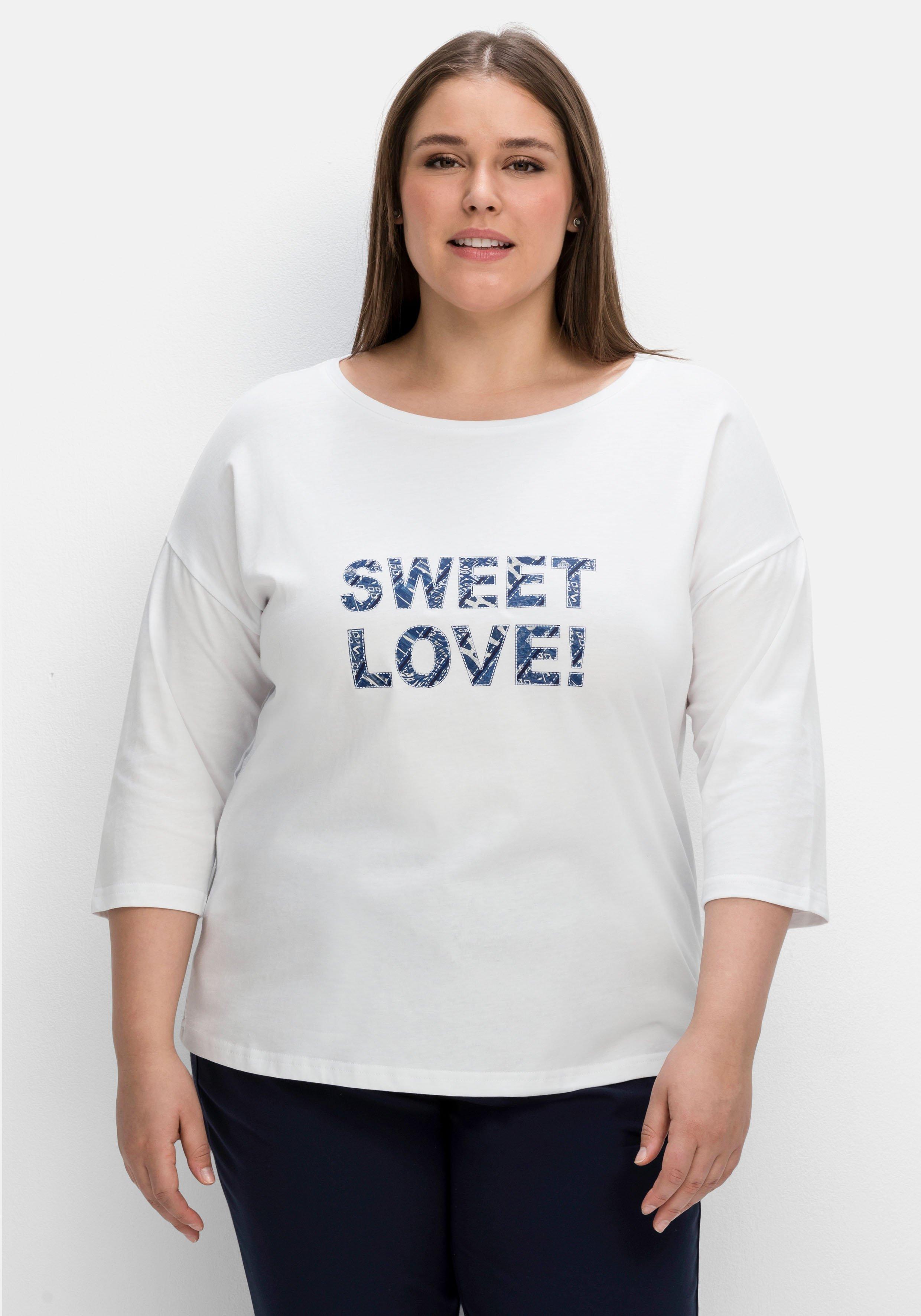 Shirt mit 3/4-Arm im Raglanschnitt und Frontdruck