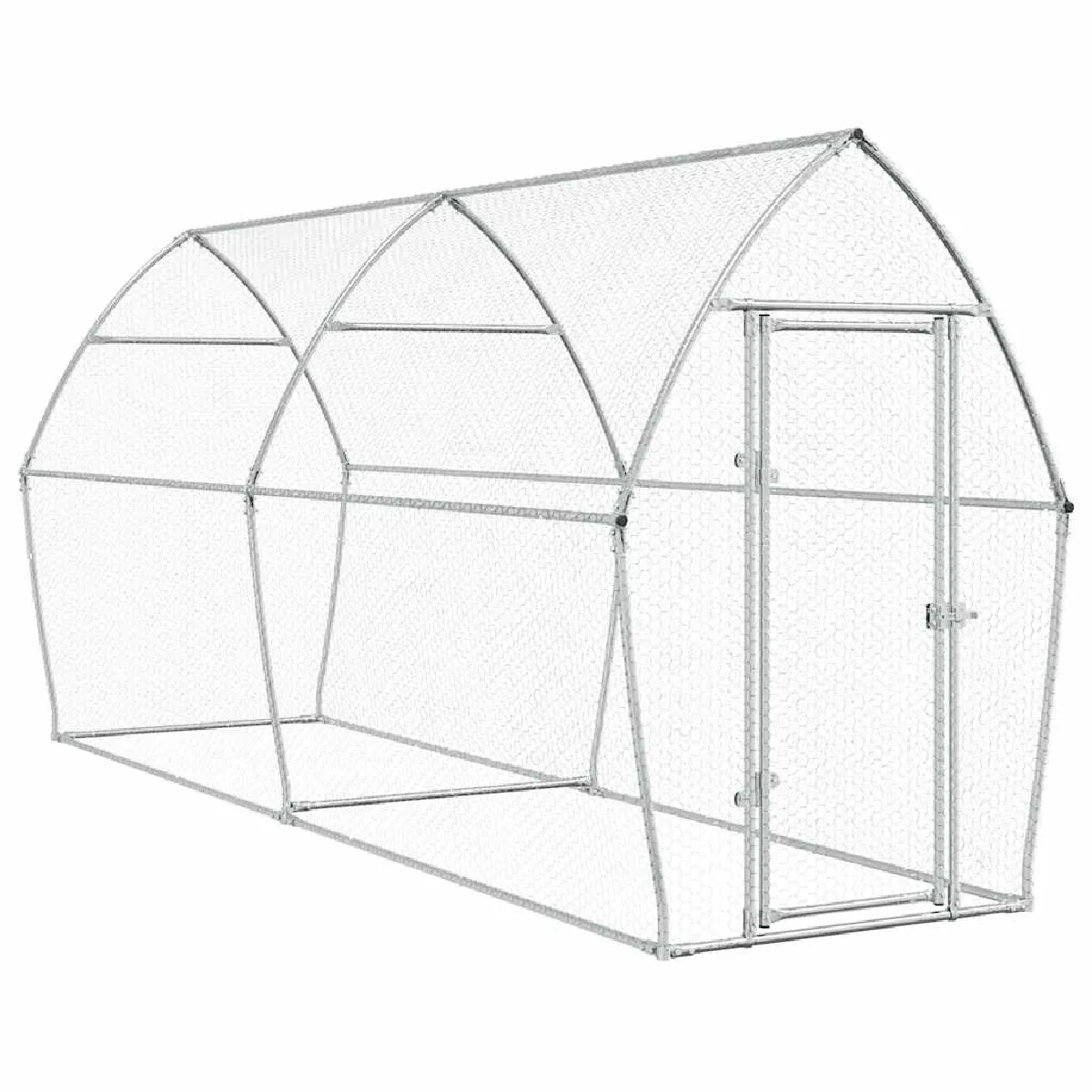 vidaXL Cage poules 400x105x182 cm argentée