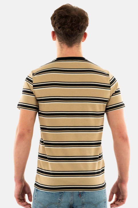 Tee shirt fred perry stripe v19 warmstone/oatml