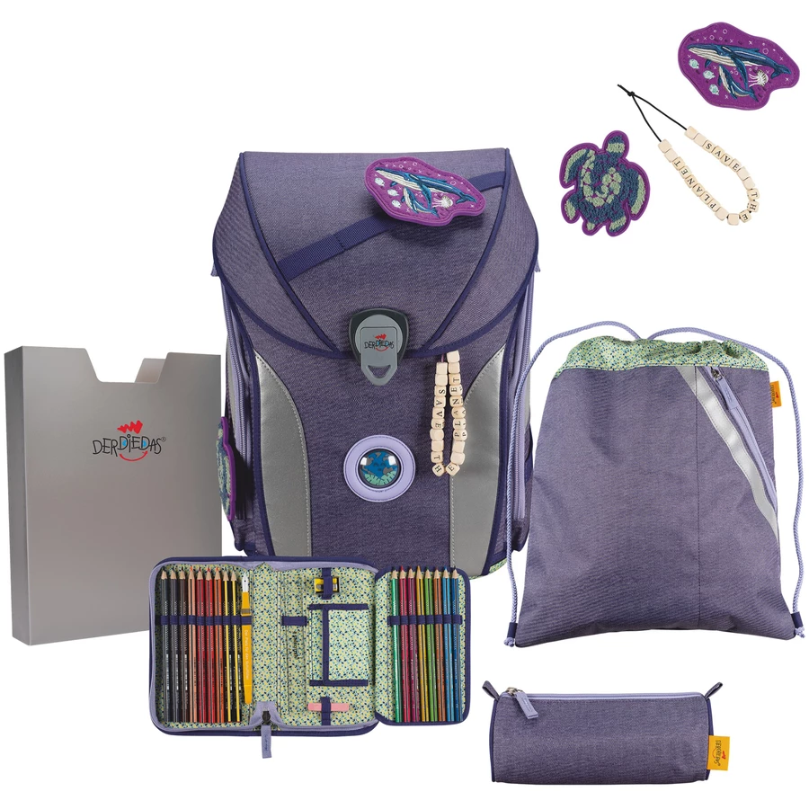 DerDieDas ErgoFlex Max Exklusiv ECO - Schulranzen Set 5tlg. 950g My Planet