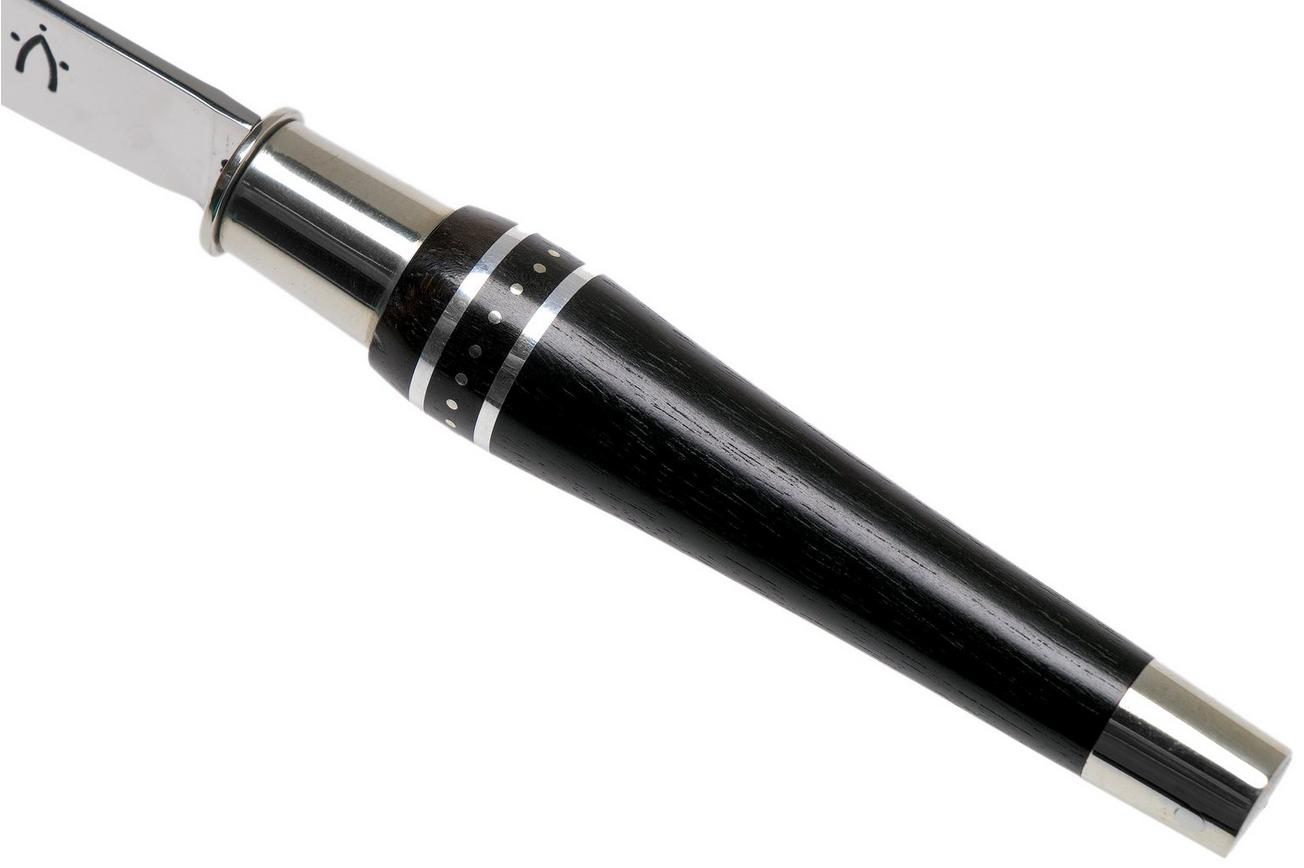 Nontron No. 22 Nickel Silver Turning Ferrule, Marquetry Ebony Aluminium, double ferrule NN22DVEBALU zakmes