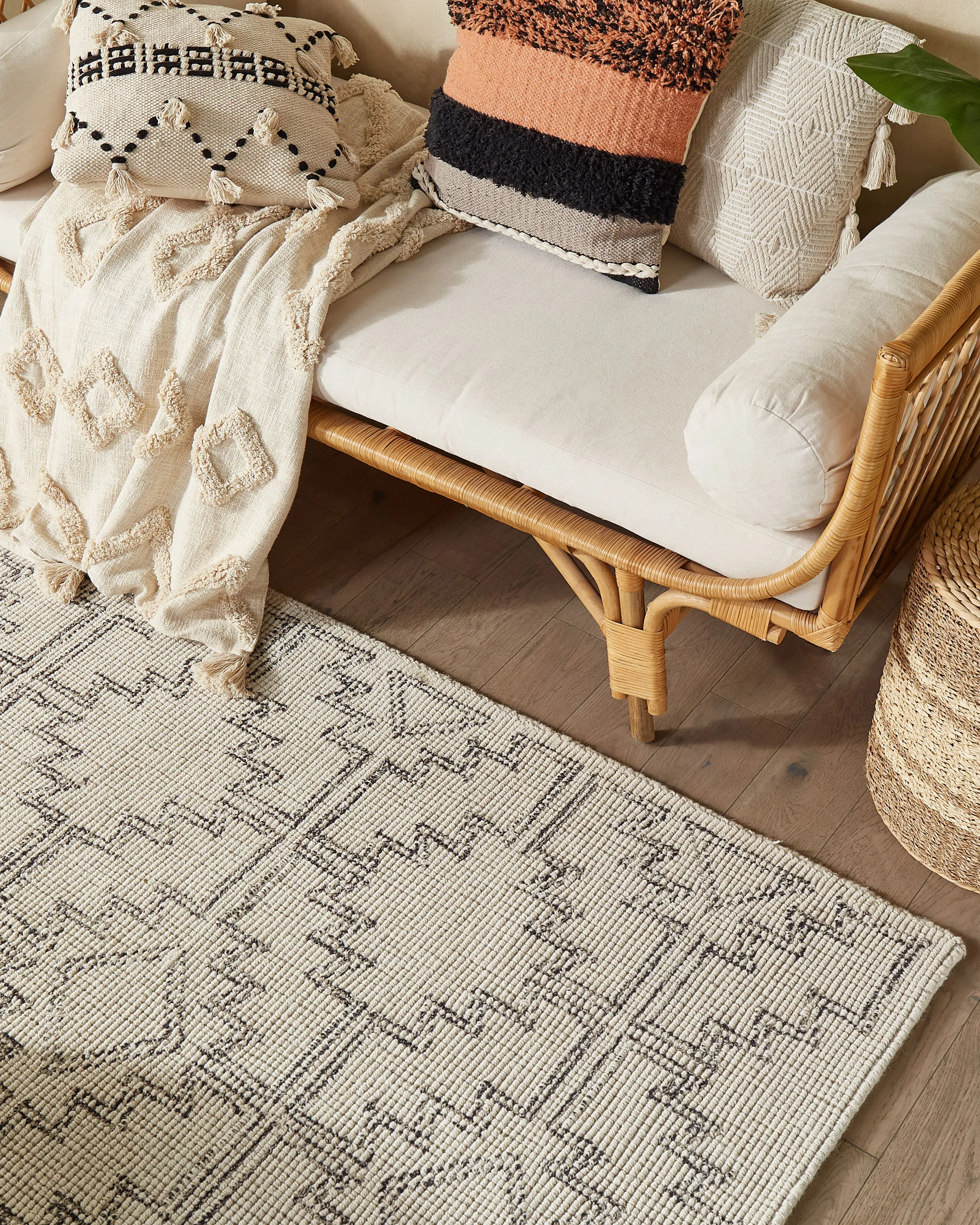 Vloerkleed URLA Beige 140 x 200 cm Wol