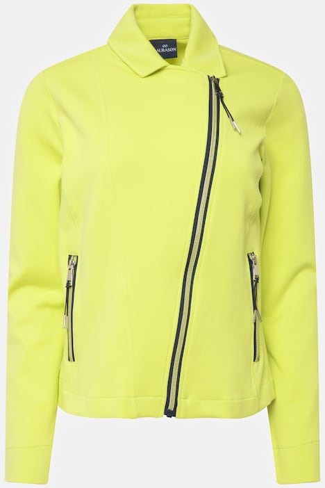 Biker-Jacke, Sweat, Revers, Zipper, Langarm