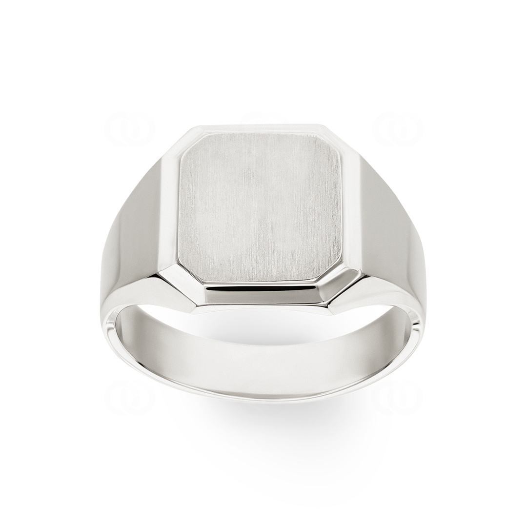 Siegelring 750/18 K Weissgold 12 x 11mm