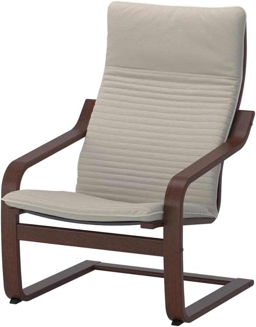 IKEA POÄNG Sessel, Braun/Knisa Hellbeige