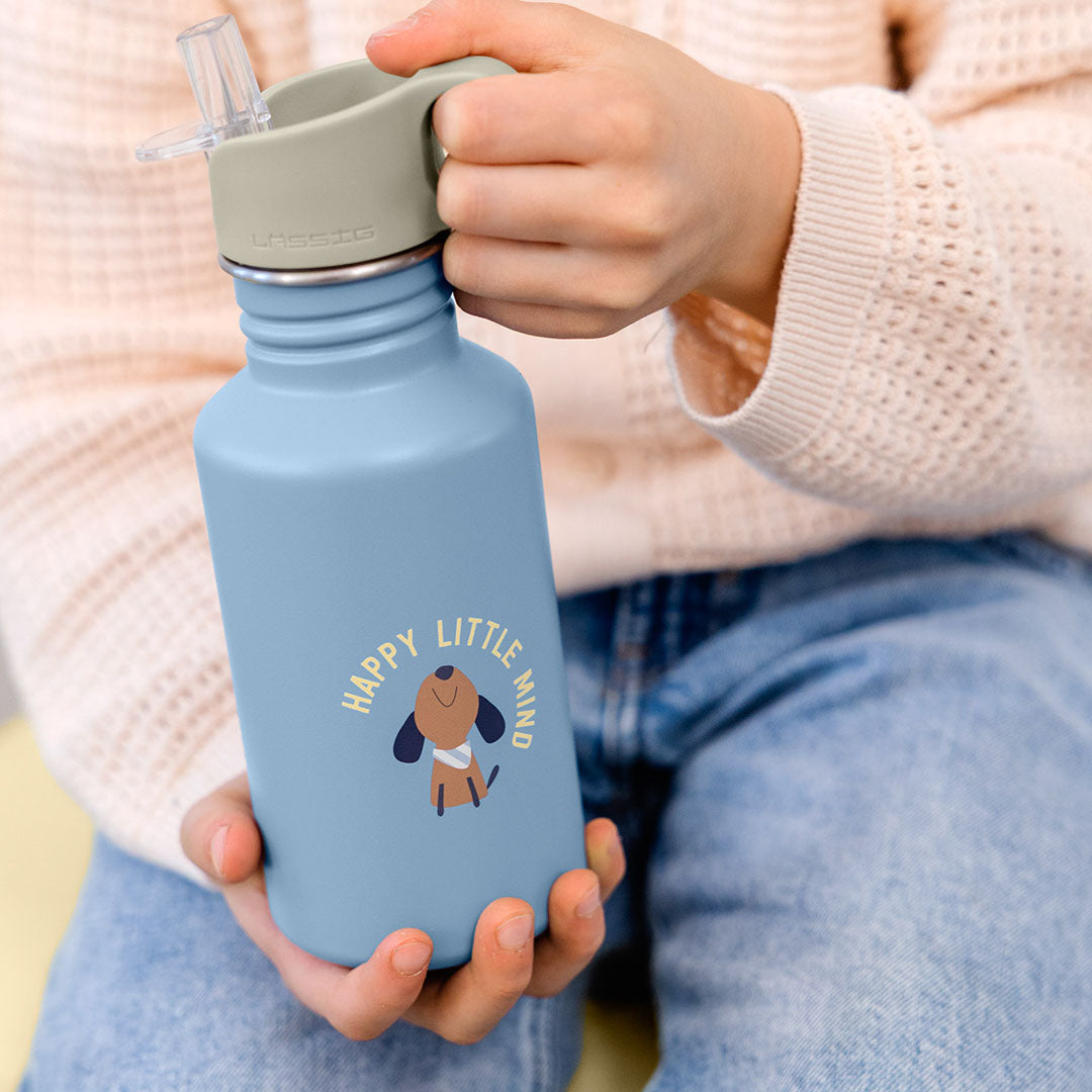 lässig rvs drinkfles pattern party - blue-green - 500 ml