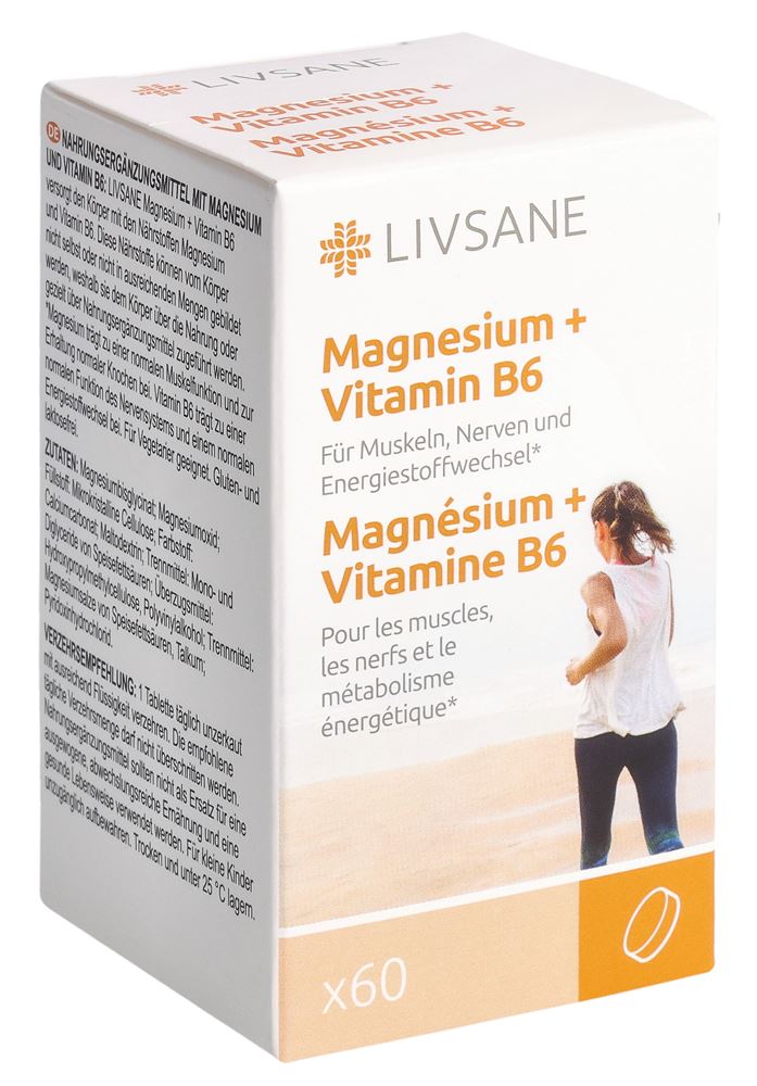 LIVSANE Magnesium + Vitamin B6<br>60 Stück, Dose, Tablette