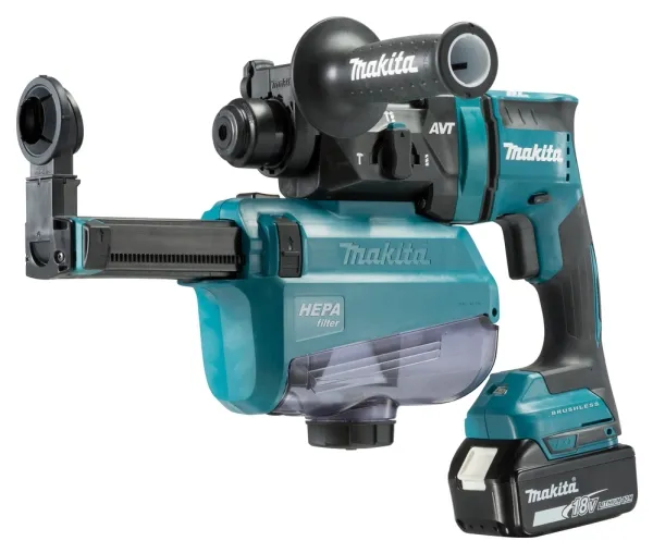 Makita DHR182RTWJ - Roterende hammer - ledningfri - 3 tilstande - SDS-plus - 1.7 Joule - 2 batterier - 18 V
