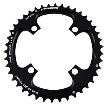 PLATEAU VTT DOUBLE DIAM 104 EXTER 42DTS NOIR 4 BR. ALU 7075 STRONG COMP. SHIMANO 10V