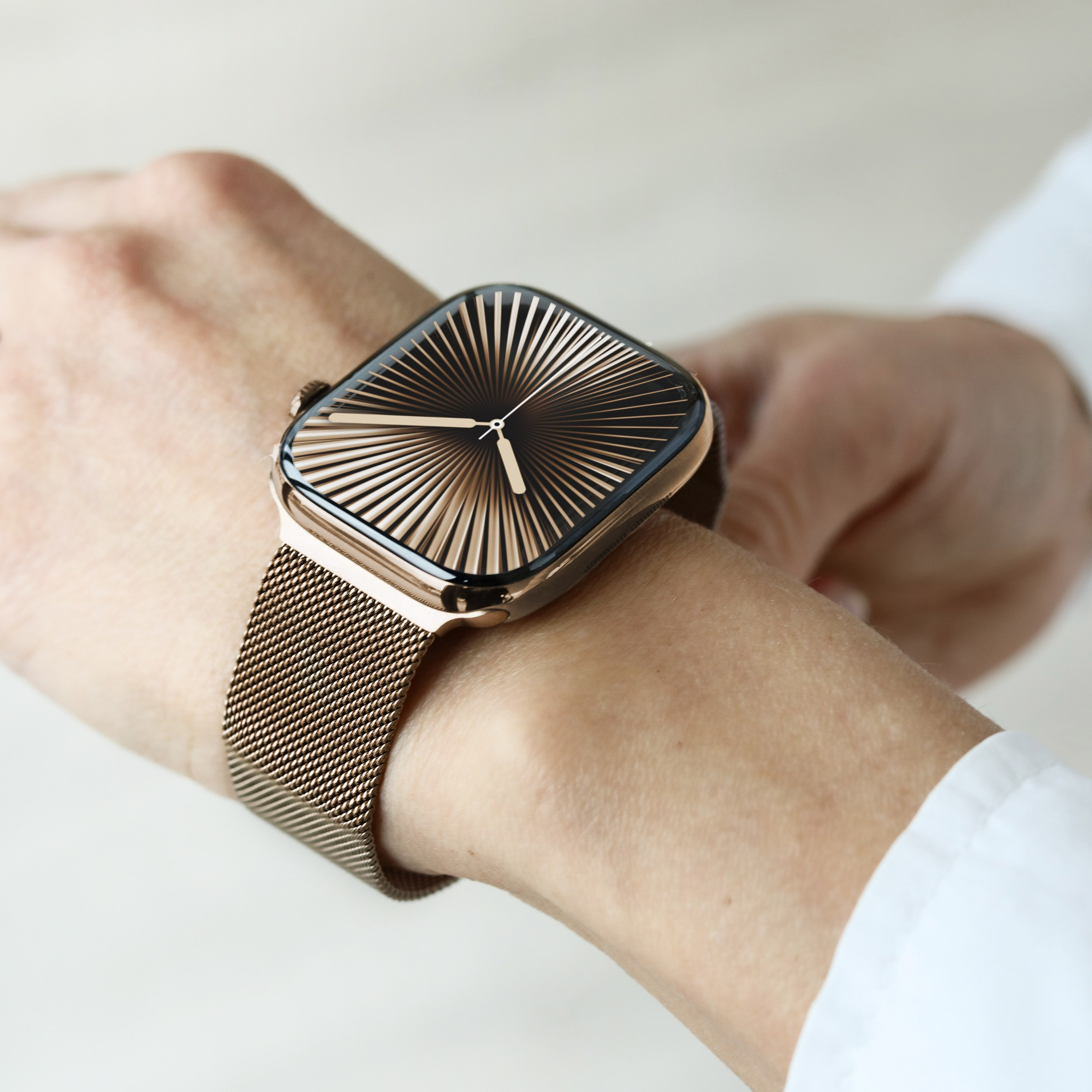 Milanese Loop 2 Apple Watch (49/46/45/44 mm) Edelstahl Armband (AWS00180) (Gelenkumfang: 130-200mm) - Sunset Gold (Gold)