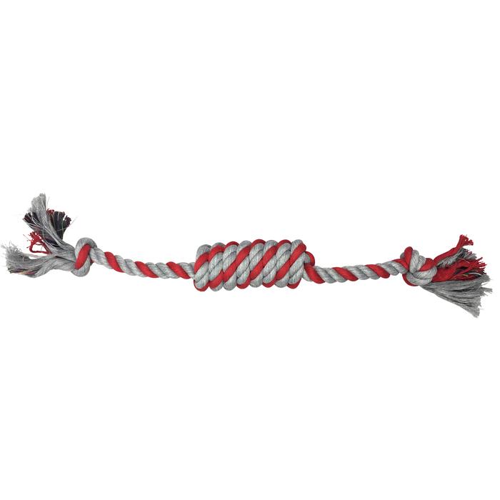 JOUET CORDE NOEUDS 19CM ROUGE GRIS