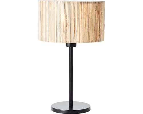 Wimea 1-lichts tafellamp, 42 x 25 cm (H x Ø), zwart/naturel, met kabelschakelaar