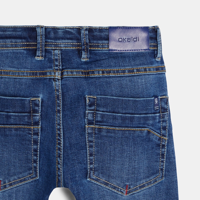Bermuda slim en jean hyper stretch bleu garçon