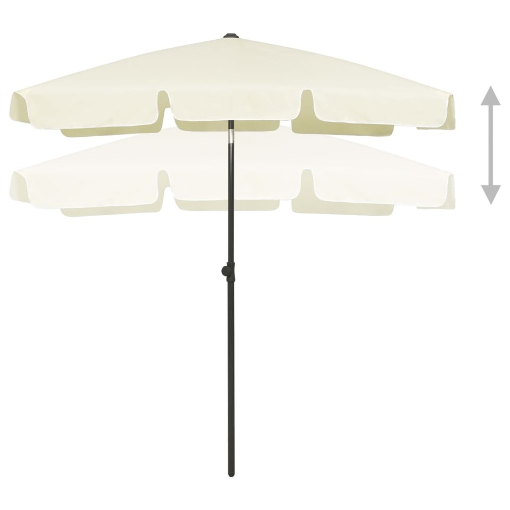 Parasol de plage jaune 180 x 120 cm sable
