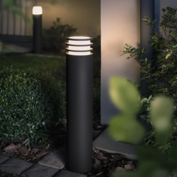 Philips Hue sokkellamp Lucca antraciet - warmwit licht 9W - hoog