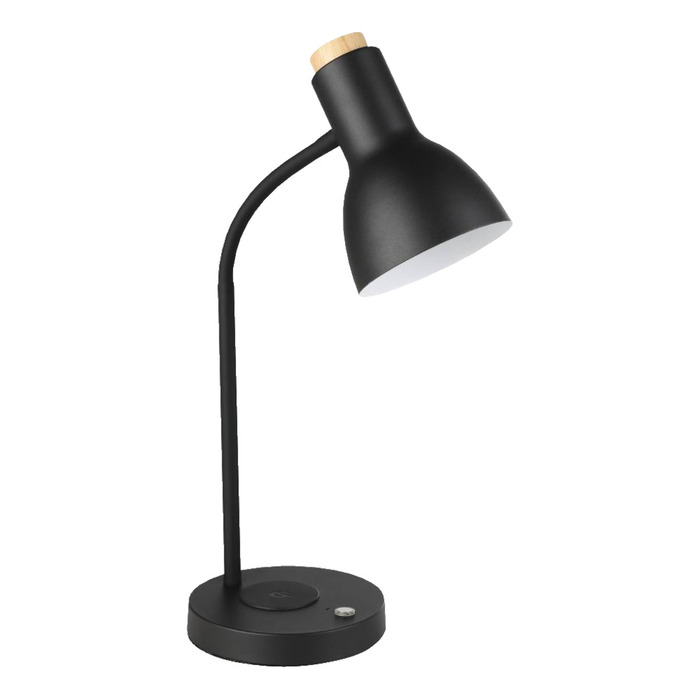 Eglo Veradal bordlampe med Qi oplader sort/træ