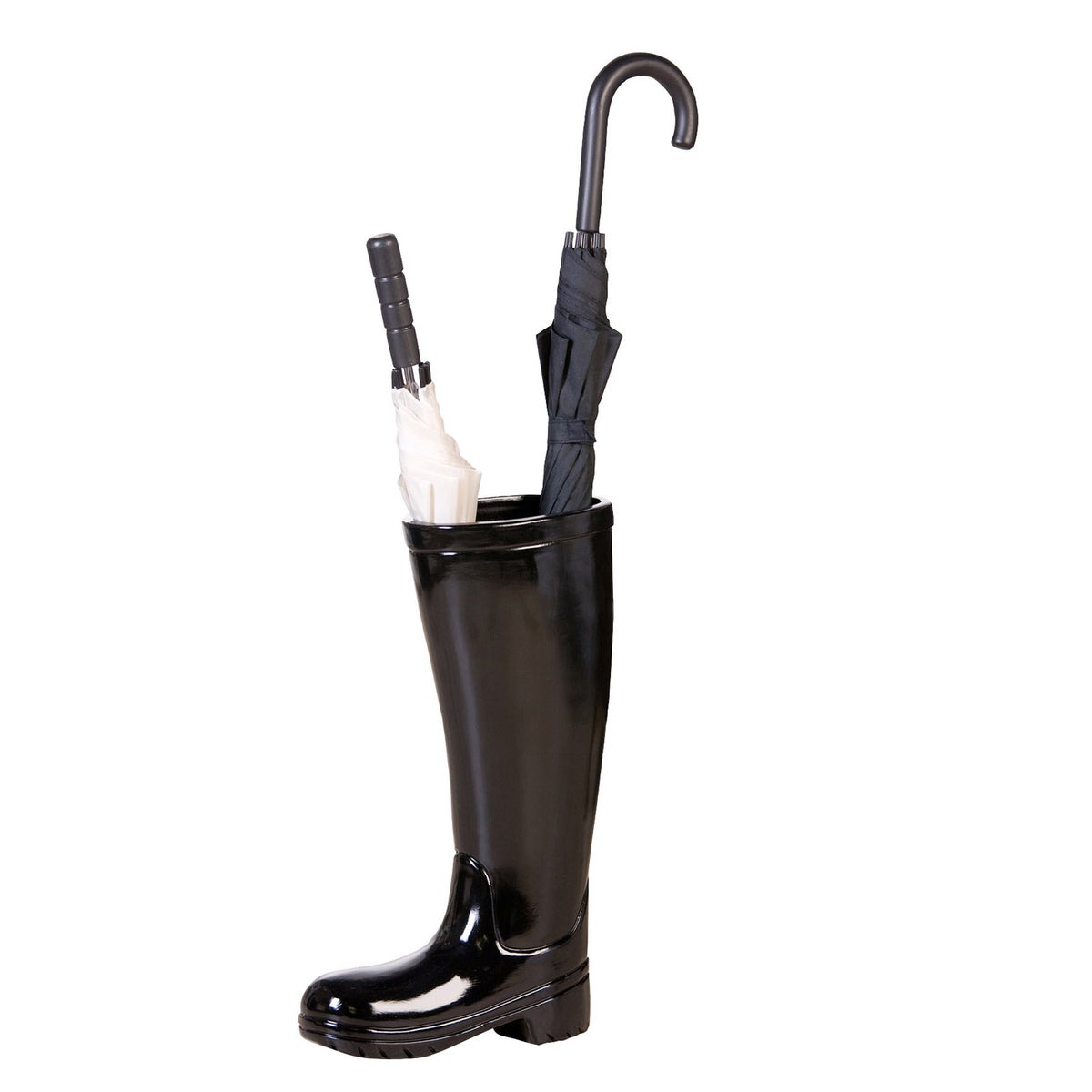 GILDE decoratieve paraplubak, hoogte 45cm, breedte 26cm, zwart keramiek
