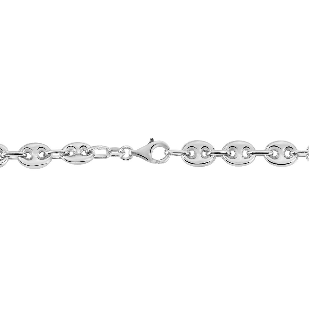 Collier Carrus Maille Grain De Cafe Argent Blanc