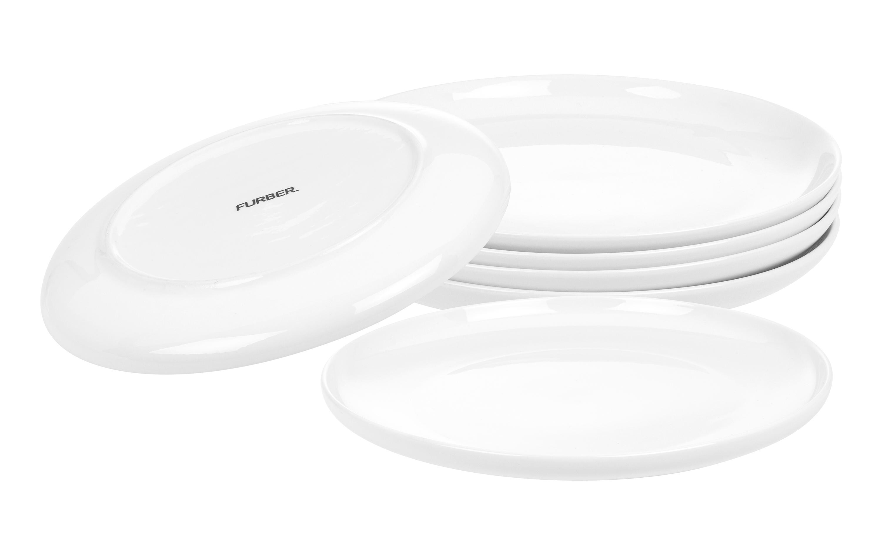 Speiseteller Ø 26.5 cm, 6 Stück, WeissRundes Tellerset