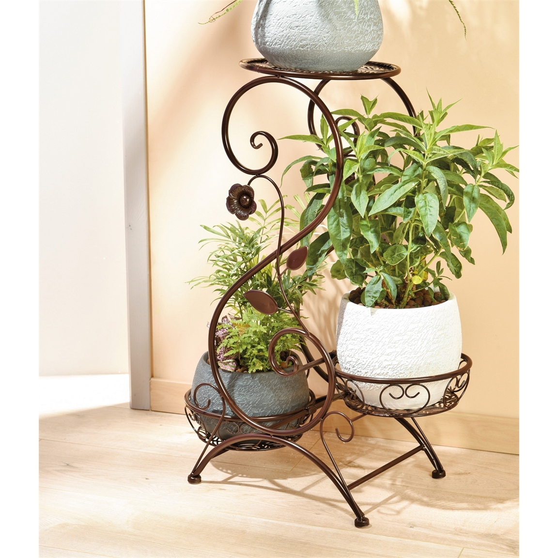 Porte 3 plantes arabesque
