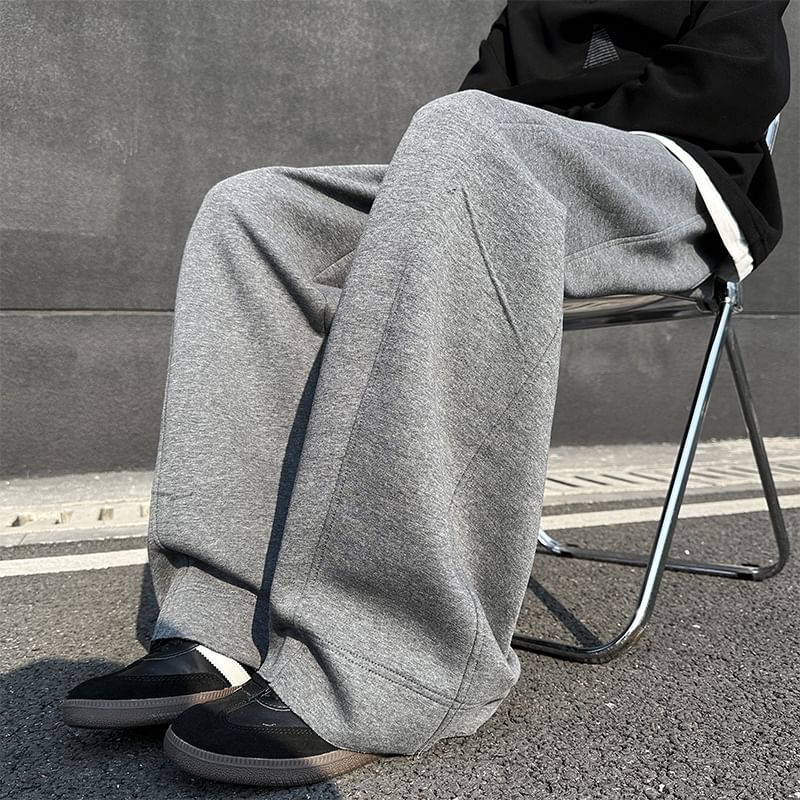 Priam - Effen joggingbroek met trekkoord in de taille en wijde pijpen