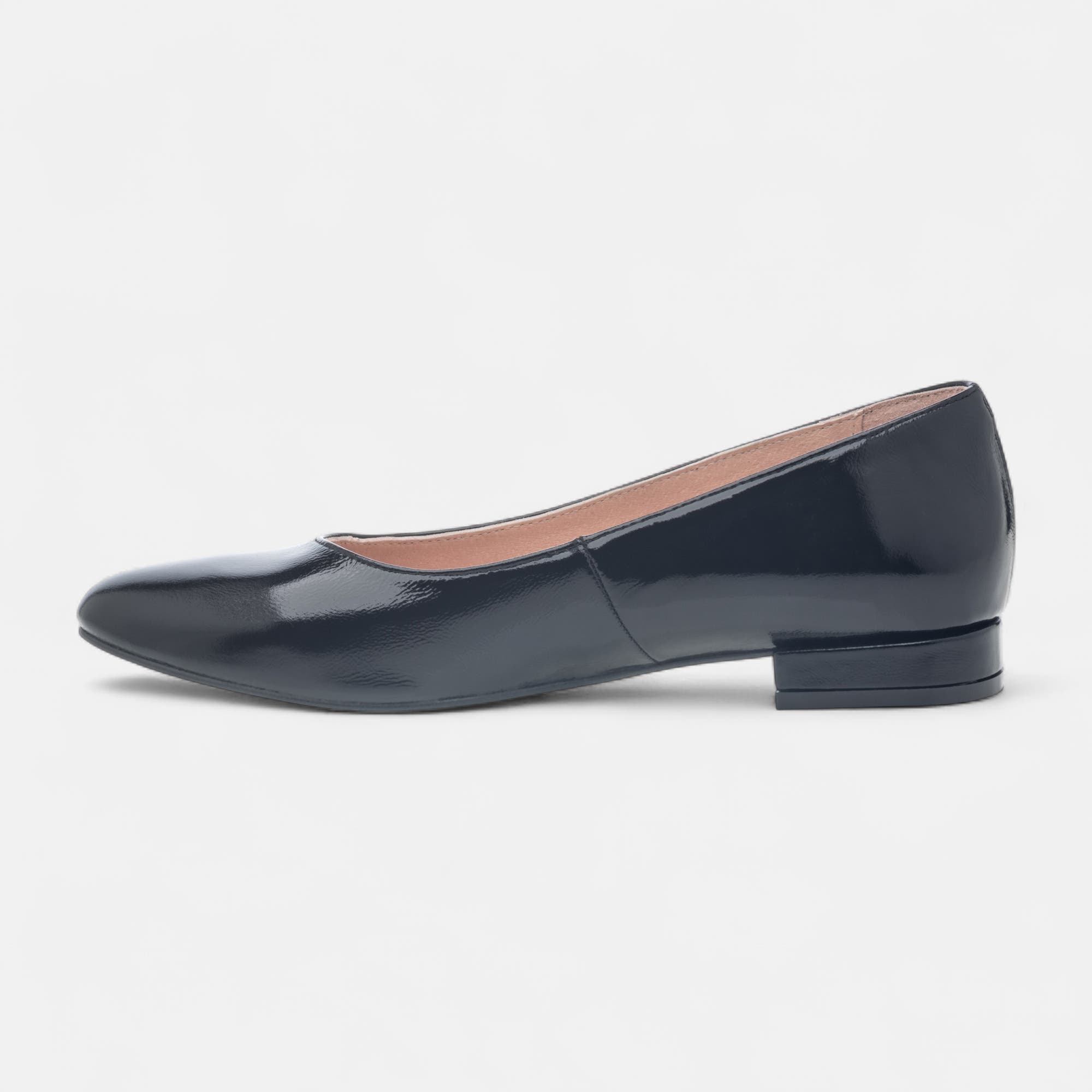 Ballerines Femme en cuir noir vernis