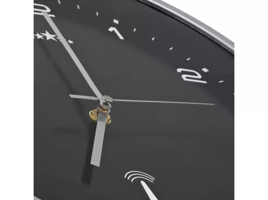 Horloge murale radioguidée avec mouvement à quartz 31 cm Noir