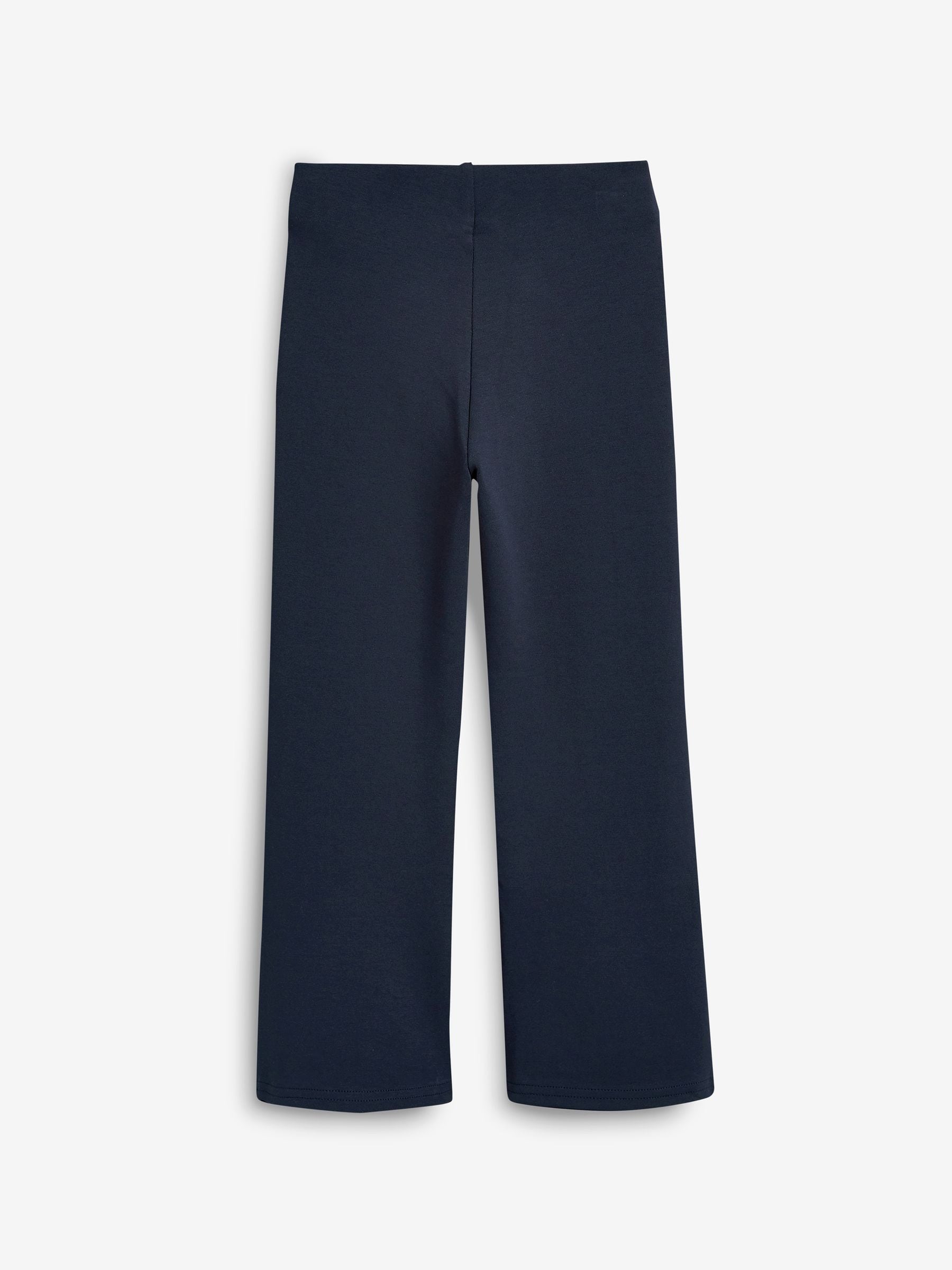 Donkerblauw - Schoolbroek met hoog aandeel katoen, stretchy, bootcut en elastische tailleband (3 - 16 jr)