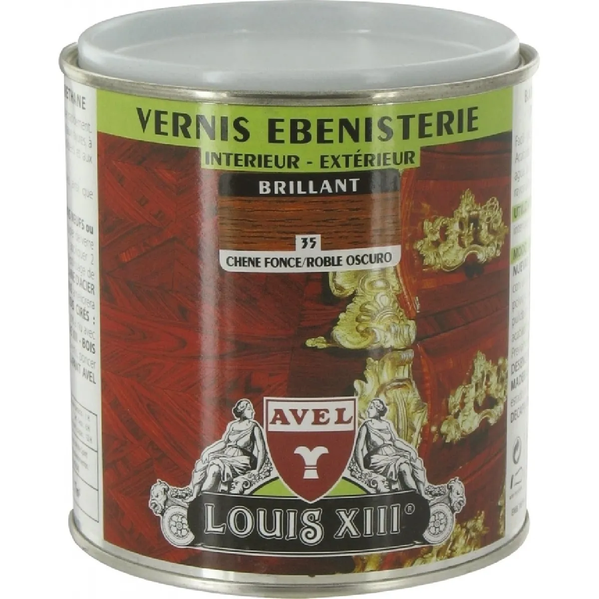 Avel Vernis Ébénisterie - Brillant - Chêne Foncé - 500ml