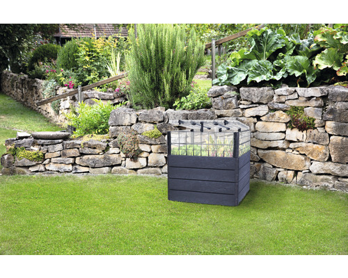 Klassieke verhoogde tuinbak GARANTIA Ergo Quadro Turbo Plus L 80 incl. Flora waterbesparend systeem 80 x 80 x 80 cm steen