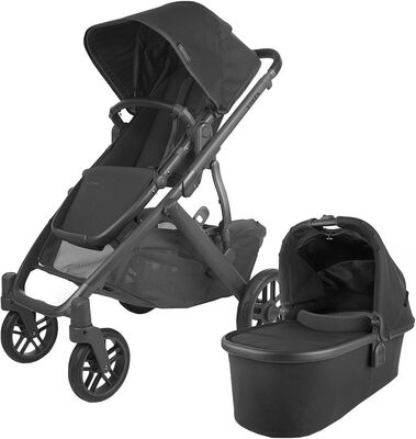 UPPAbaby VISTA V2 Duovogn inkl. Beemoo Route Babybilstol & Base, Jake Black/Black Stone