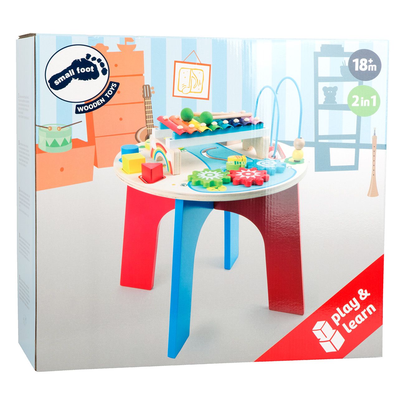 Smallfoot Motorik- und Musiktisch 2 in 1 10321 Kinderinstrument