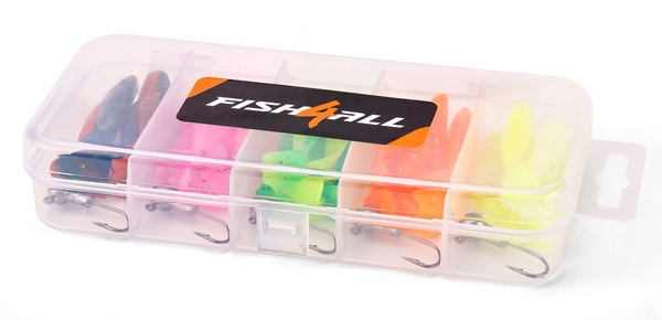 Boîte Fish4all Mini Softbait & Jighead Box (30 Pièces)