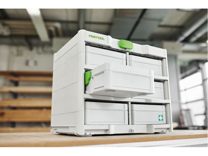 FESTOOL Systainer³ Rack SYS3-RK/6 M 337-Set, 6x Systainer³ Transport und Aufbewahrung von allen Systainer³ S 76 Varianten