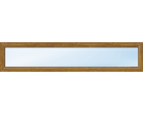 ARON Basic kunststof raam, vast glas, wit/gouden eik, 1600x400 mm (niet openend)