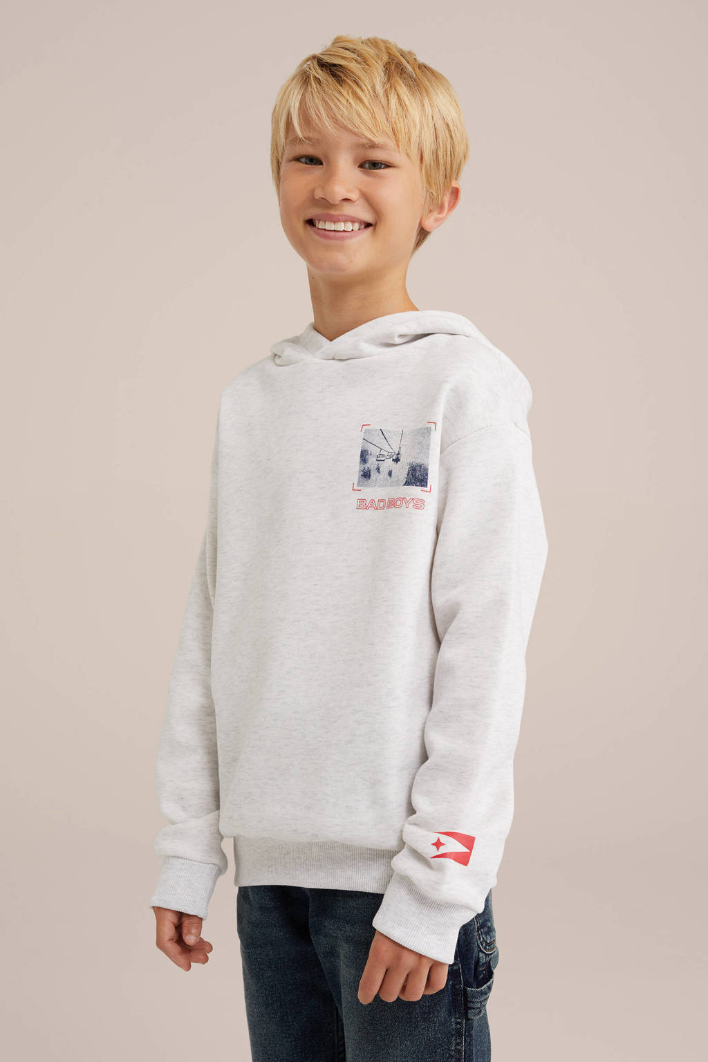 WE Fashion hoodie met backprint wit