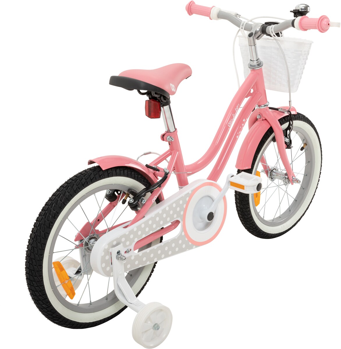Actionbikes Kinderfahrrad Starlight 16 Zoll, Rosa, Stützräder, Fahrradkorb, Klingel, Kettenschutz (Classic)