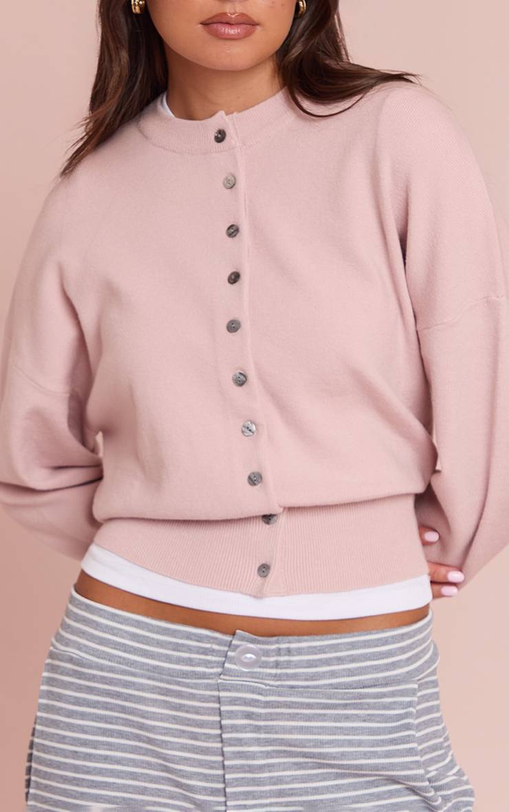 Rose Cardigan En Maille Compacte