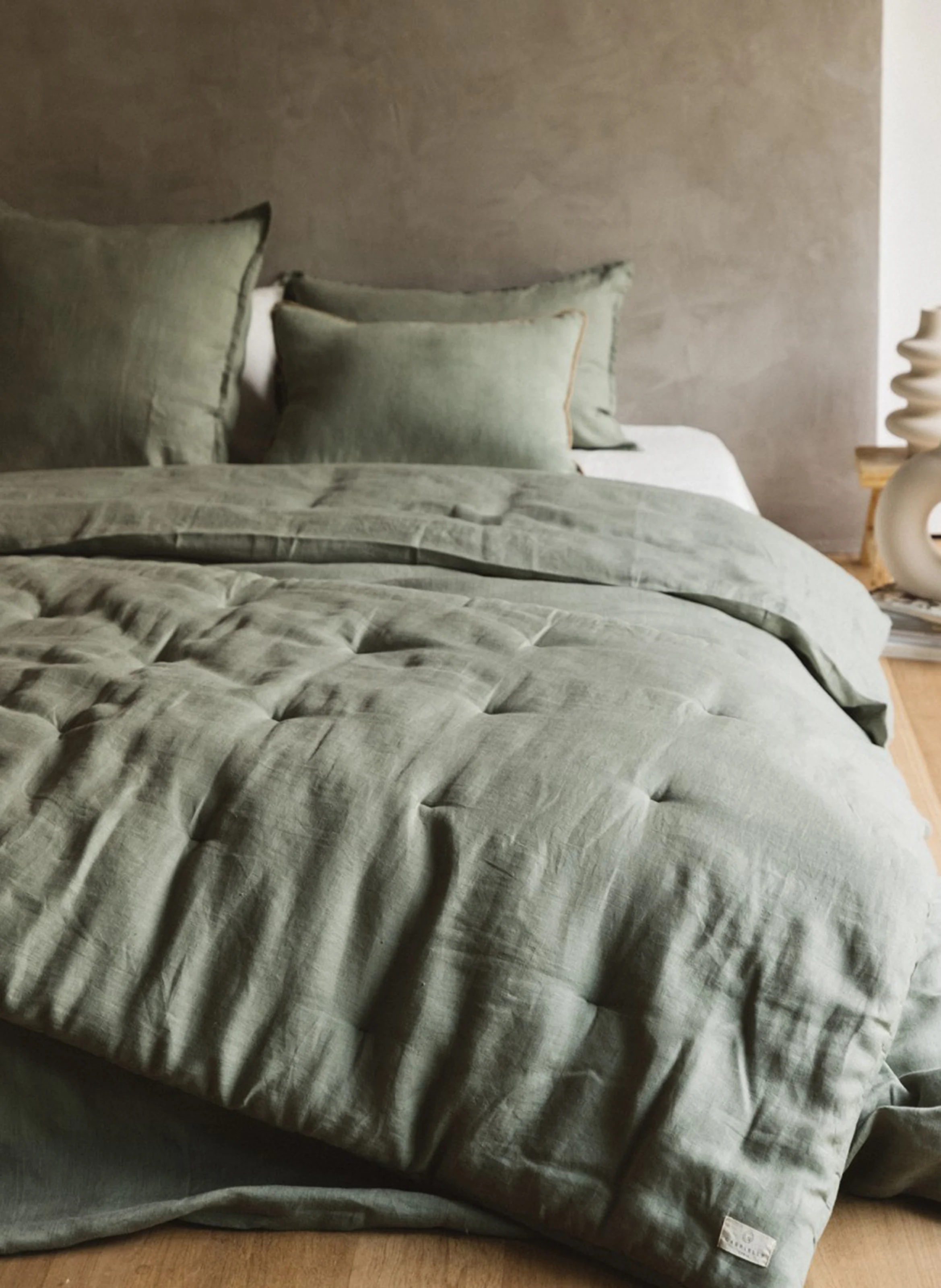 Housse de couette en lin lavé| Gris