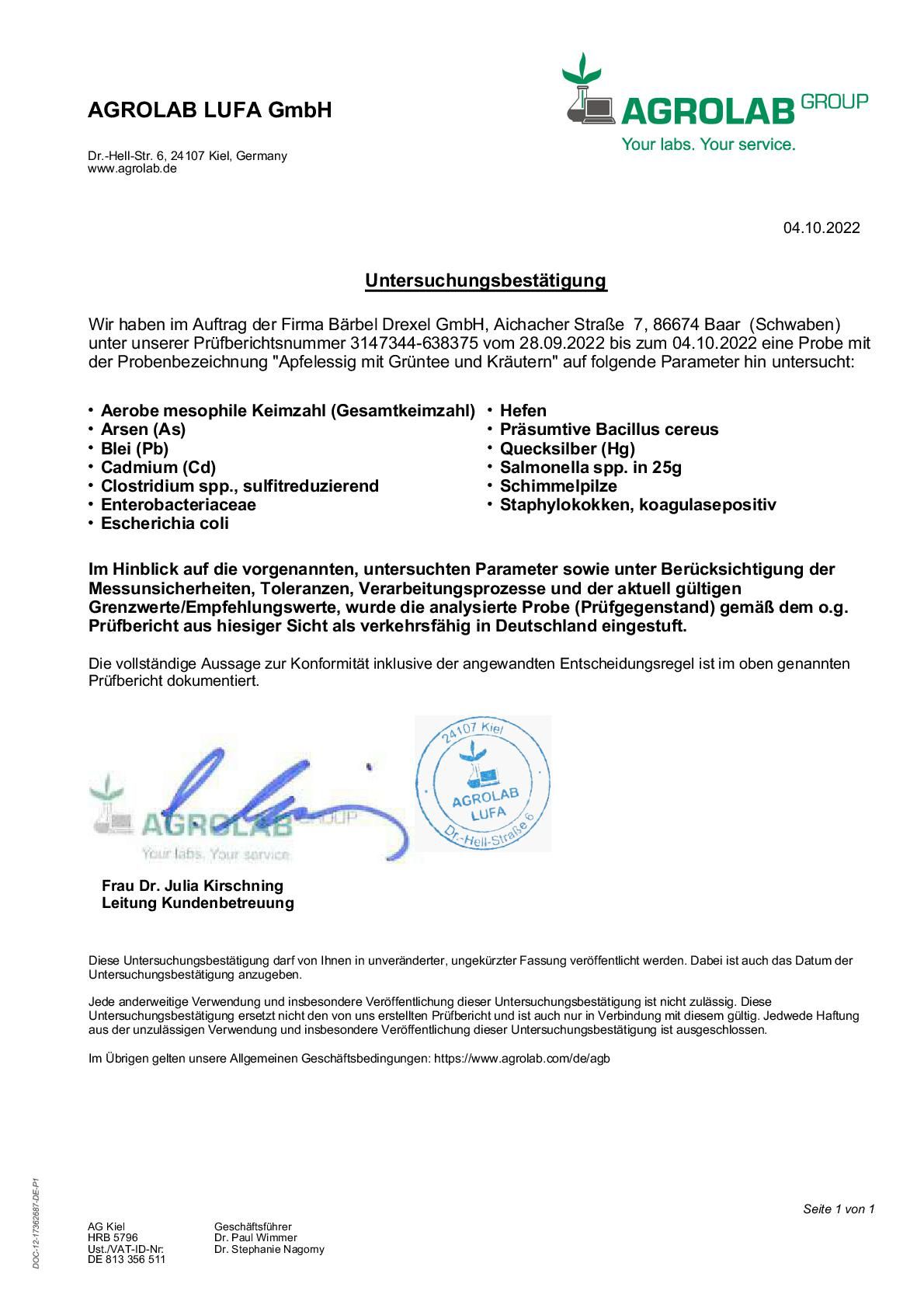 Bärbel Drexel Apfelessig mit Grüntee und Käutern