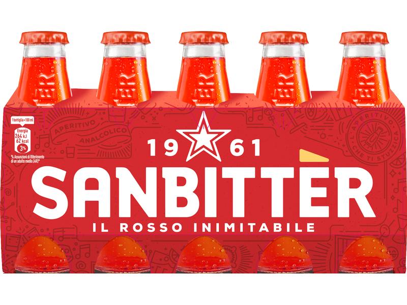 Sanbittèr Soft-Drinks Rosso 10 x 0.1 l Alkoholfreies Aperitifgetränk aus Italien