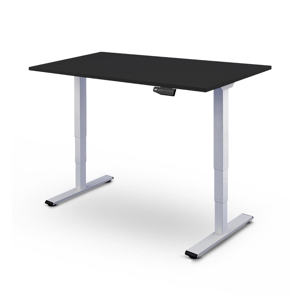 CONTINI höhenverstellbarer Bürotisch 180 x  80 cm schwarz / Gestell weiss